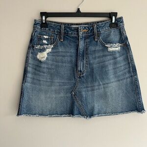 Denim Distressed Skirt